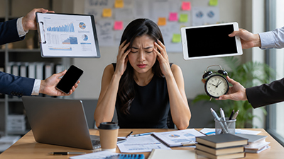 employee feeling overwhelmed from too much technology and too many tasks to accomplish without enough training