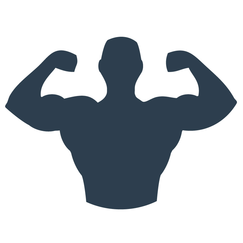 icon of a man flexing his muscles.