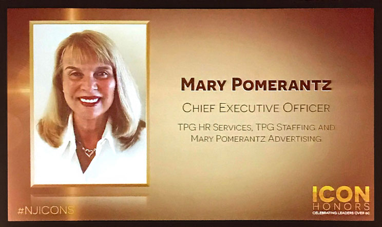 NJBIZ Icon of Industry awarded to Mary Pomerantz