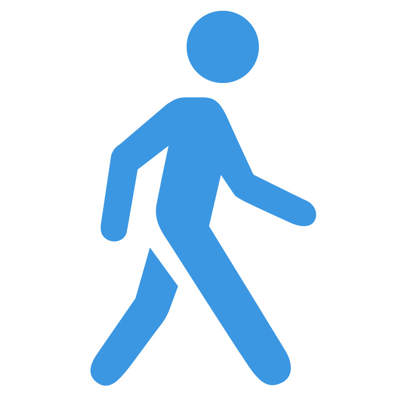 icon of a person walking and taking a break