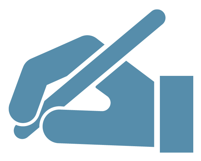 icon of hand holding a pen