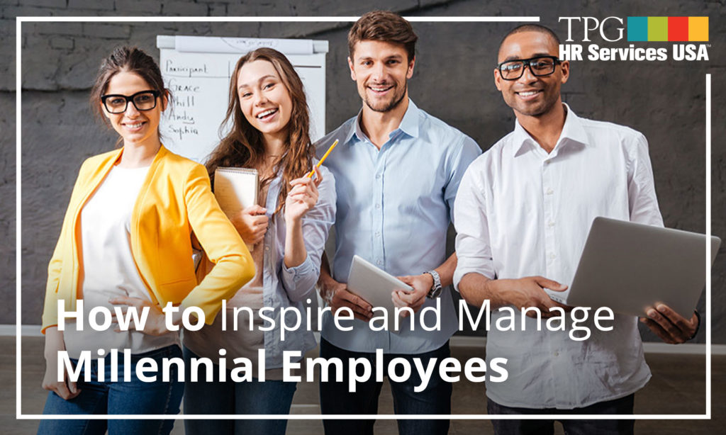 A diverse group of millennial employees.