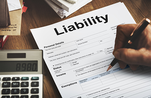photo of form labelled liability being filled out