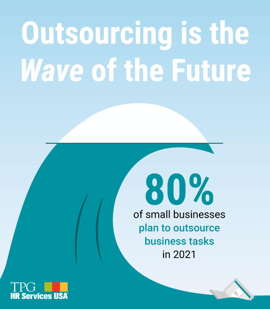 large wave cresting representing small businesses choosing hr outsourcing