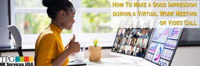 woman givings thumbs up during virtual work meeting